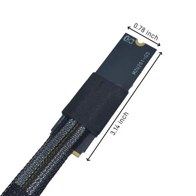 Alt view image 6 of 7 - PCIe 5.0 M.2 to EDSFF E1 E3 Adapter for E1.S E1.L E3.S E3.L SSD with 15P SATA Power, 1.6 feet (50 cm) (Left Exit)
