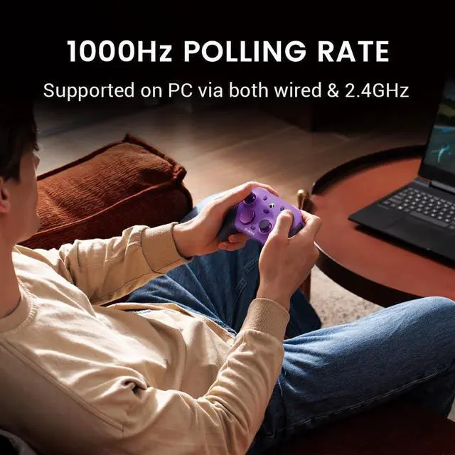 Alt view image 5 of 7 - G7 Pro Wired XBOX Controller for XBOX Series X|S, TMR Sticks, Hall Effect Triggers, 4 Remappable Buttons, 1000Hz PC Mode, PC & Android Controller(Plum Purple)