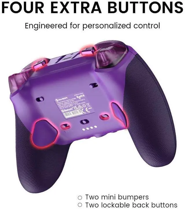 Alt view image 6 of 7 - G7 Pro Wired XBOX Controller for XBOX Series X|S, TMR Sticks, Hall Effect Triggers, 4 Remappable Buttons, 1000Hz PC Mode, PC & Android Controller(Plum Purple)