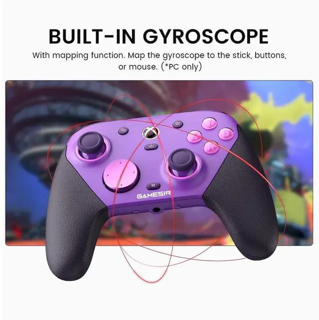 Alt view image 7 of 7 - G7 Pro Wired XBOX Controller for XBOX Series X|S, TMR Sticks, Hall Effect Triggers, 4 Remappable Buttons, 1000Hz PC Mode, PC & Android Controller(Plum Purple)