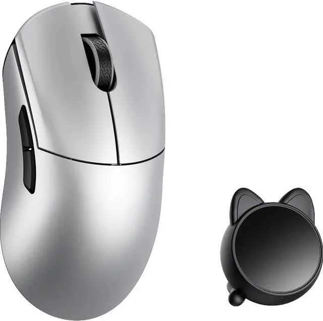 Main image of WLMOUSE Huan 48g Ultra-Lightweight Magnesium Alloy Gaming Mouse,8K Voice & Display Receiver, Dual 8K Wireless/Wired, PAW3950HS Sensor, RGB Wheel Lighting, Nordic 54H20 (Silver(OM Switch))