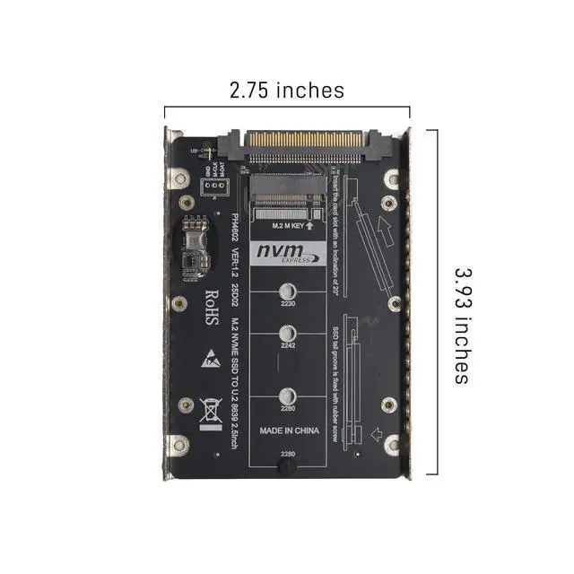 Alt view image 4 of 6 - PCIe 4.0 U.2 to M.2 Adapter, SFF-8639 to M2 NVMe SSD Card