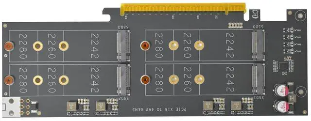 Main image of PCIe 5.0 M.2 SSD Expansion Card for 4 NVME M.2 SSD M Key 2280 2260 2242
