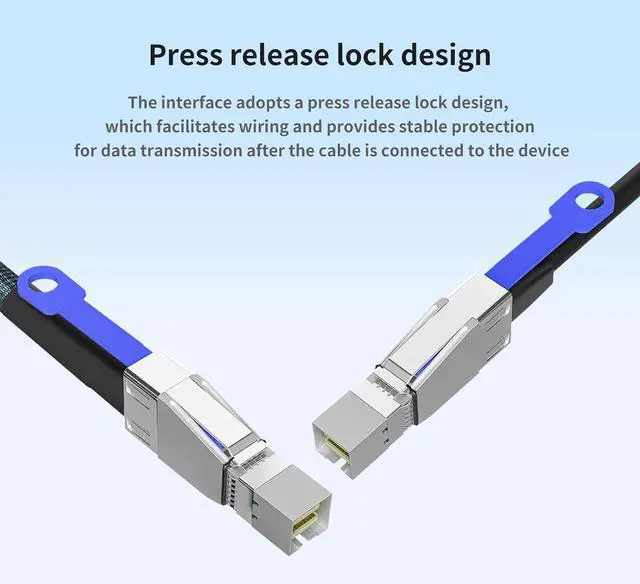 Alt view image 5 of 7 - SAS to Mini SAS Adapter Cable (2 Pack 3M/9.84FT) SFF-8644 to SFF-8644 Storage Extension Cable, High-Speed Data Transfer for HDD/SSD, RAID Arrays, Servers, and Storage Systems