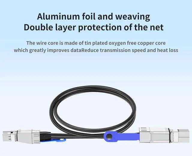 Alt view image 6 of 7 - SAS to Mini SAS Adapter Cable (2 Pack 3M/9.84FT) SFF-8644 to SFF-8644 Storage Extension Cable, High-Speed Data Transfer for HDD/SSD, RAID Arrays, Servers, and Storage Systems