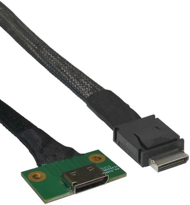 Alt view image 3 of 6 - Oculink 4i Male to Female Cable (Male-to-Female, 39, Inches) | PCIe4.0 x4, SFF-8611 to SFF-8612, Passive 64Gbps, for Server, Workstation, GPU Card, HBA and NVMe Storage