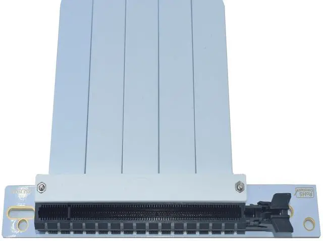 Alt view image 5 of 6 - PCIe 4.0 Riser Cable, PCI-e x16 GPU Riser Extension Cable Right Angle Adapter, White, 200mm
