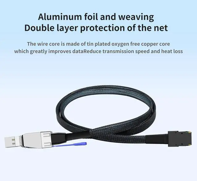 Alt view image 6 of 7 - SAS to Mini SAS Adapter Cable, 2 Pack 2M/6.56FT SFF-8644 to SFF-8087 Storage Extension Cable, High-Speed Data Transfer for HDD/SSD, RAID Arrays, Servers, and Storage Systems