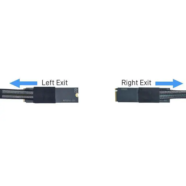 Alt view image 3 of 7 - PCIe 5.0 M.2 to EDSFF E1 E3 Adapter for E1.S E1.L E3.S E3.L SSD with 15P SATA Power, 1.6 feet (50 cm) (Left Exit)