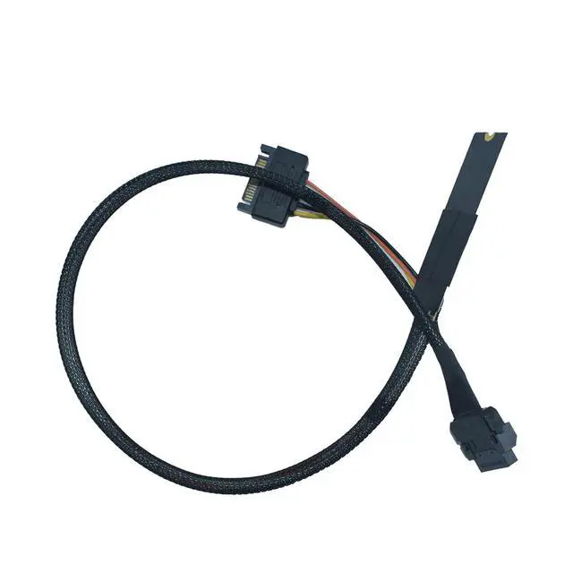 Alt view image 5 of 7 - PCIe 5.0 M.2 to EDSFF E1 E3 Adapter for E1.S E1.L E3.S E3.L SSD with 15P SATA Power, 1.6 feet (50 cm) (Left Exit)