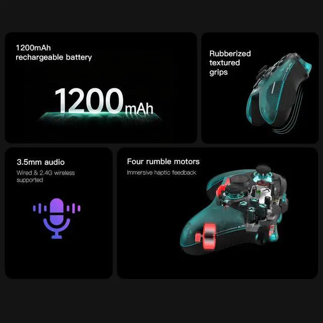 Alt view image 4 of 7 - G7 Pro Wired Controller for Xbox Series X|S, Xbox One, Wireless Gamepad for PC&Android with TMR Sticks, Hall Effect Analog Triggers, 1000Hz Polling Rate, 3.5mm Audio Jack - Aimlabs