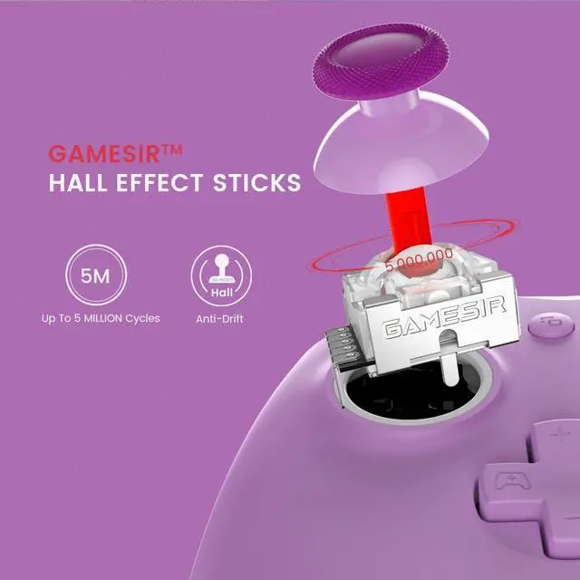 Alt view image 2 of 7 - G7 SE Wired Controller for Xbox Series X|S, Xbox One & Windows 10/11, Plug and Play Gaming Gamepad with Hall Effect Joysticks/Hall Trigger, 3.5mm Audio Jack (Purple)
