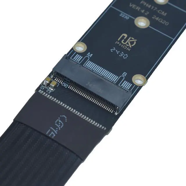 Alt view image 5 of 7 - PCIe 4.0 M.2 NVMe SSD Extension Cable NGFF M2 M-Key Adapter Card Extender, 0.98ft(30cm) (90° Right Angle)
