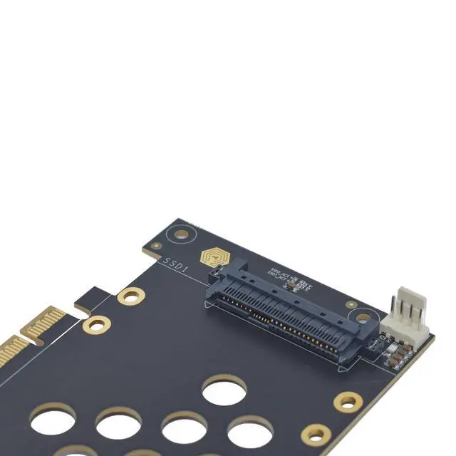Alt view image 4 of 5 - Gen5 PCIe to U.2 Adapter PCIe x8 to Dual SFF-8639 NVMe SSD Card