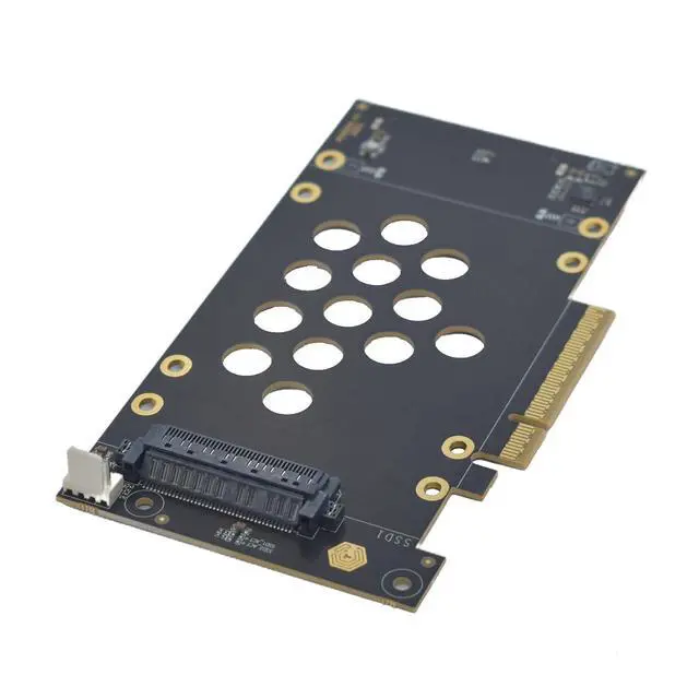 Alt view image 3 of 5 - Gen5 PCIe to U.2 Adapter PCIe x8 to Dual SFF-8639 NVMe SSD Card