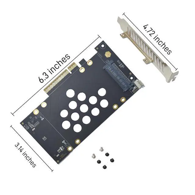 Alt view image 5 of 5 - Gen5 PCIe to U.2 Adapter PCIe x8 to Dual SFF-8639 NVMe SSD Card