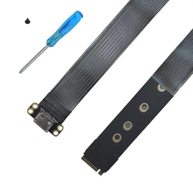 Alt view image 4 of 6 - M.2 to Oculink Adapter, M2 PCIe 4.0 to SFF-8612 SFF-8611 Extension Cable for eGPU, NVMe SSD (0.49 ft, 15cm)