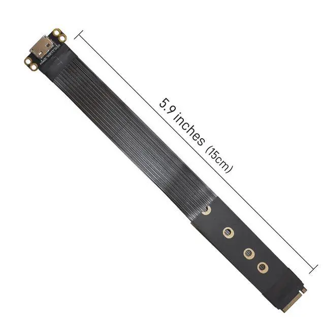 Alt view image 5 of 6 - M.2 to Oculink Adapter, M2 PCIe 4.0 to SFF-8612 SFF-8611 Extension Cable for eGPU, NVMe SSD (0.49 ft, 15cm)