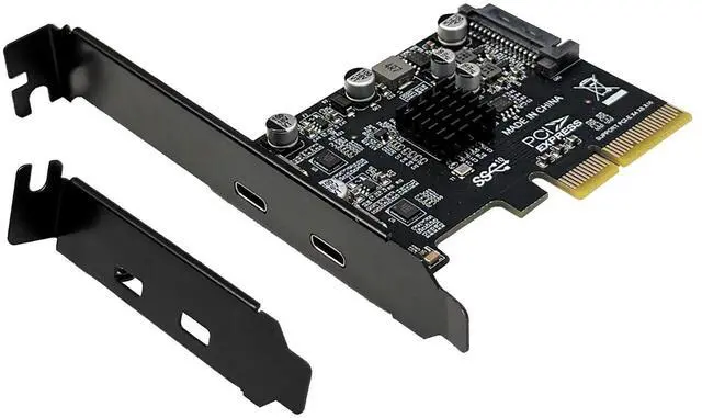 Main image of PCIe USB C Card, PCIe 3.0 x4 to 2-Port USB 3.1 Gen 2 Type-C Expansion Card 10Gbps, Internal Adapter for Desktop PC Motherboard