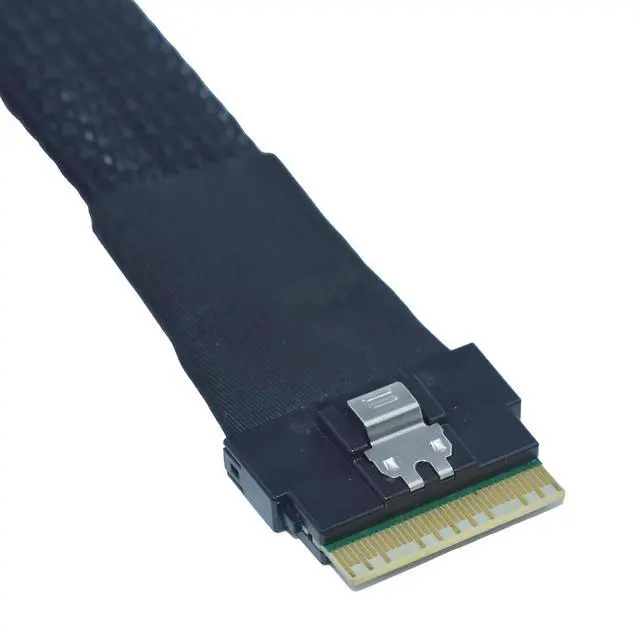Alt view image 2 of 7 - PCIe 4.0 Slim SAS to SATA Cable, SFF-8654 to 8 SATA III Interface, 1.6ft (50cm) (STR to STR)