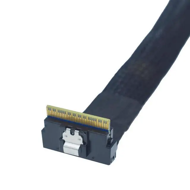 Alt view image 3 of 7 - PCIe 4.0 Slim SAS to SATA Cable, SFF-8654 to 8 SATA III Interface, 1.6ft (50cm) (R/A to STR)