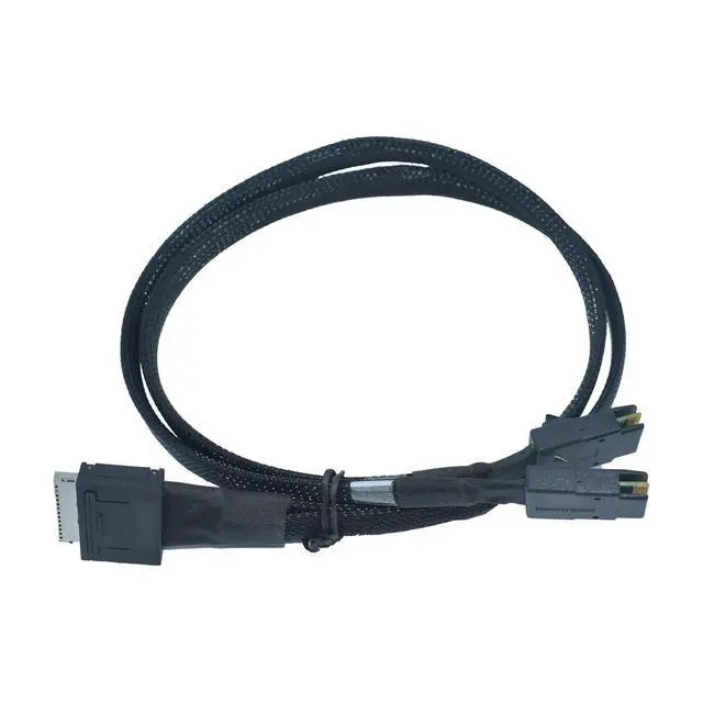 Alt view image 2 of 5 - PCIe 4.0 Oculink SFF-8611 8X to 2 Mini SAS SFF-8087 Cable, 1.6ft (50cm)