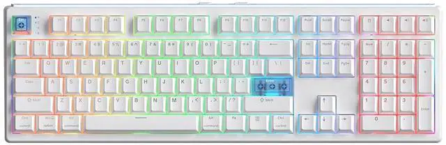 Main image of HE108 Wireless Gaming Keyboard, 8K Polling & 10000mAh, SOCD & DKS, Full-Sized Hall Effect Keyboard with Rapid Triggering, Custom Driver, RGB Backlit, PBT Keycap (White)