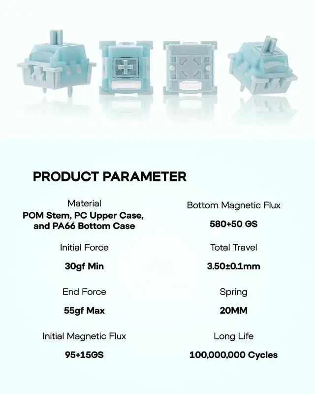 Alt view image 7 of 7 - HE68 Lite Hall Effect Gaming Keyboard, 8k Polling & 128K Scan Rate+Creamy Jade Magnetic Switches