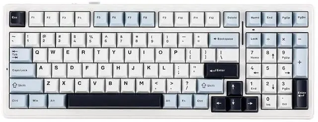 Main image of x Aula F99 Wireless Mechanical Keyboard, Hot Swappable Gasket Custom Gaming Keyboard with Five-Layer Padding, BT/2.4GHz/USB-C, 8000mAh Battery (White Blue, Graywood V3 Switch)