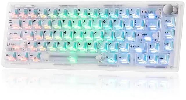 Main image of HE65 V2 TMR Hall Effect Gaming Keyboard with Volume Knob | Rapid Triggering, 8K Polling, 0.01mm Adjustable Actuation, Hybrid Hot-Swap, Creamy & Thocky, 2.4Ghz/BT for Mac/WIN (White)