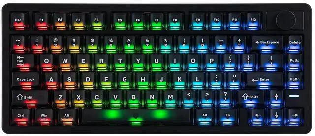 Main image of HE75 V2 TMR Hall Effect Gaming Keyboard w/Changeable Knob | Rapid Triggering, 8K Polling, 0.01mm Adjustable Actuation, Hybrid Hot-Swap, Creamy & Thocky, 2.4Ghz/BT for Mac/WIN (Black)