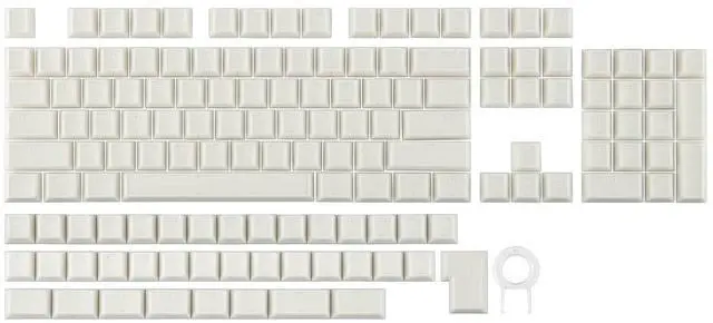 Main image of Creamy Jade PBT Keycaps, 142 Keys, Double Shot, Cherry Profile, 60%/75%/96%/Full Size, Custom Keyboard Keycaps Set for Mechanical Gaming Keyboard (White)
