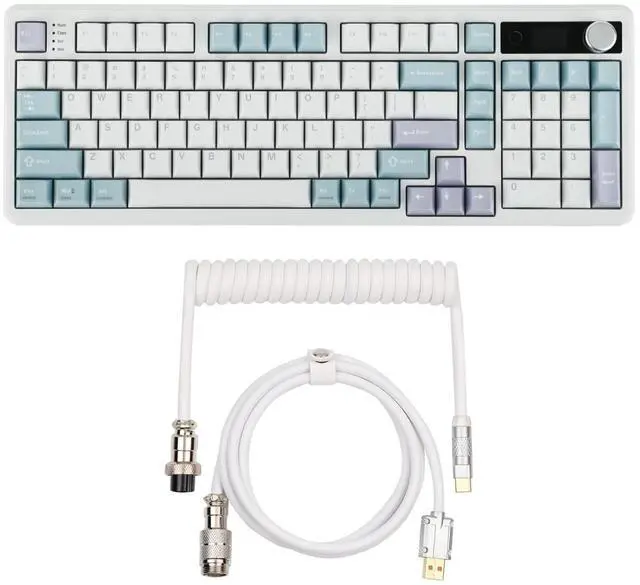 Main image of TH99 PRO 96% Mechanical Keyboard with Screen & Knob+Puff Aviator Coiled USB Cable