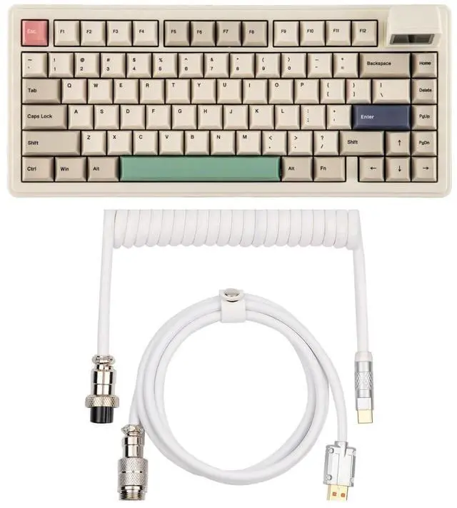 Main image of RT82 Wireless Mechanical Keyboard with Screen+Puff Aviator Coiled USB Cable