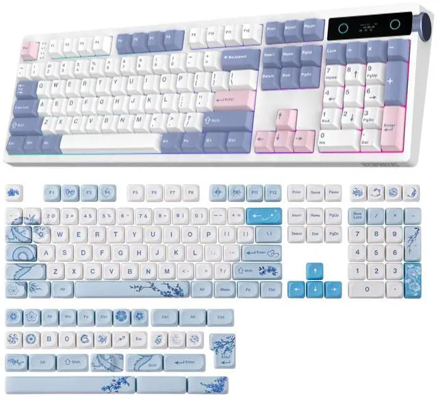 Main image of TH108 PRO Full Size Mechanical Keyboard with Screen & Knob+LINDSEYSZN Azure Dragon SZN Keycaps Set