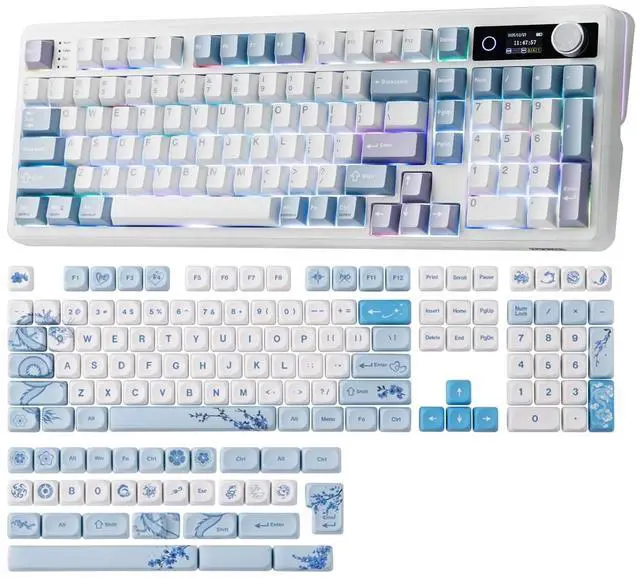 Main image of TH99 PRO 96% Mechanical Keyboard with Screen & Knob+LINDSEYSZN Azure Dragon SZN Keycaps Set