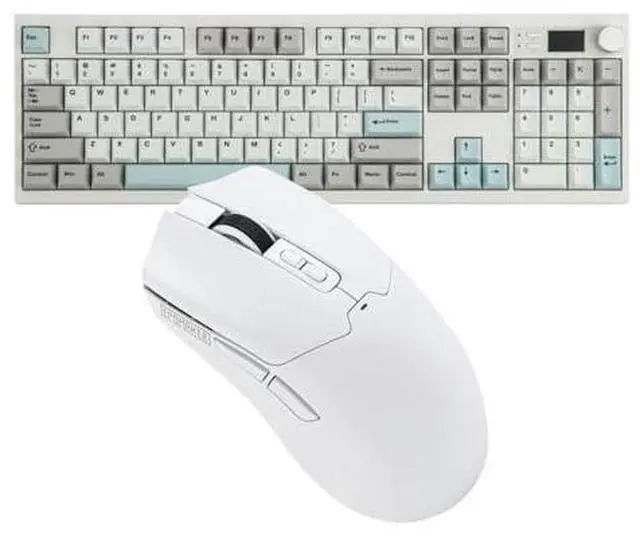 Main image of QK108 Full Size Mechanical Keyboard with Screen & Knob+Click Gaming Mouse Wireless 2.4Ghz/Bluetooth/Type-C