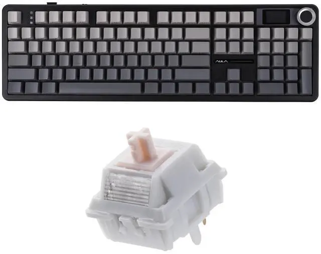 Main image of X Aula F108 PRO Wireless Gaming Keyboard with Screen+Cream Marble 47gf Gaming Keyboard Switches
