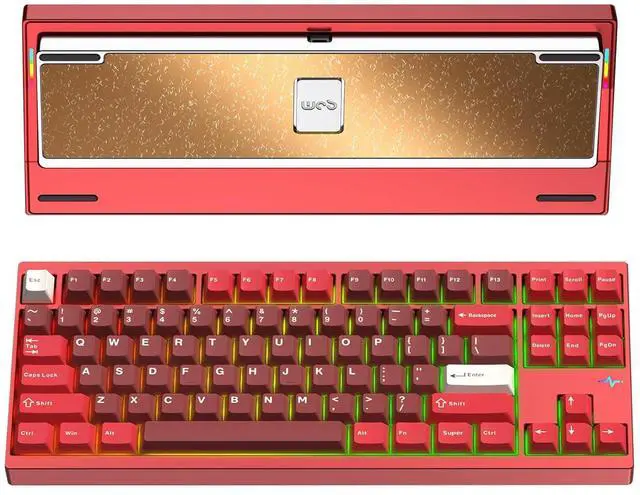 Main image of WOBKEY Crush 80 Reboot CNC Aluminum 5-Second Quick-Release Triple-Mode Connectivity Mechanical Keyboard with Superior Acoustics (Pro Red)