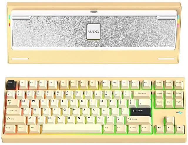 Main image of WOBKEY Crush 80 Reboot CNC Aluminum 5-Second Quick-Release Triple-Mode Connectivity Mechanical Keyboard with Superior Acoustics (Pro Yellow)