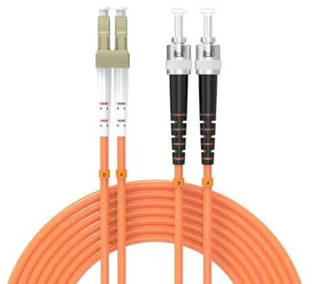 Main image of 30Meters 100ft LC/UPC-ST/UPC Multi-Mode Fiber Optic Cable LC to ST OM1 Jumper Optical Patch Cord Duplex 62.5/125um Orange LC-ST