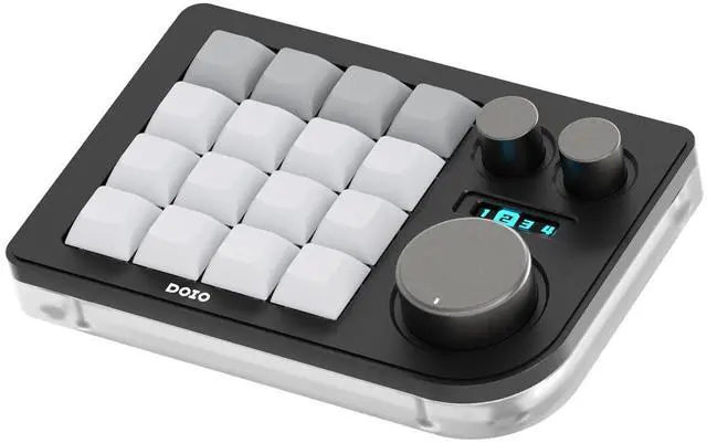 Main image of Megalodon Triple Knob Macro Pad Programmable Designer Mini Keyboard 16 Keys (Black)