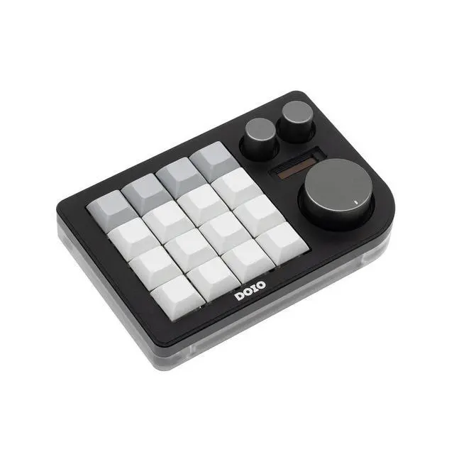 Alt view image 2 of 6 - Megalodon Triple Knob Macro Pad Programmable Designer Mini Keyboard 16 Keys (Black)