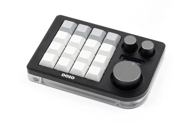 Alt view image 4 of 6 - Megalodon Triple Knob Macro Pad Programmable Designer Mini Keyboard 16 Keys (Black)