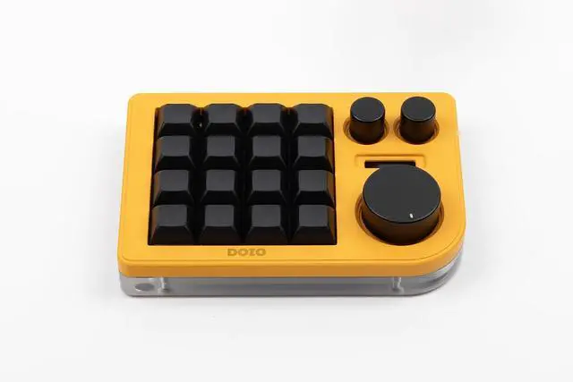 Alt view image 2 of 6 - Megalodon Triple Knob Macro Pad Programmable Designer Mini Keyboard 16 Keys (Yellow)