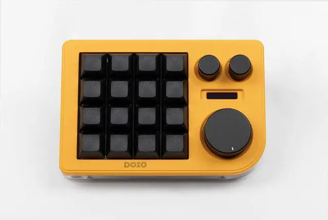 Alt view image 4 of 6 - Megalodon Triple Knob Macro Pad Programmable Designer Mini Keyboard 16 Keys (Yellow)