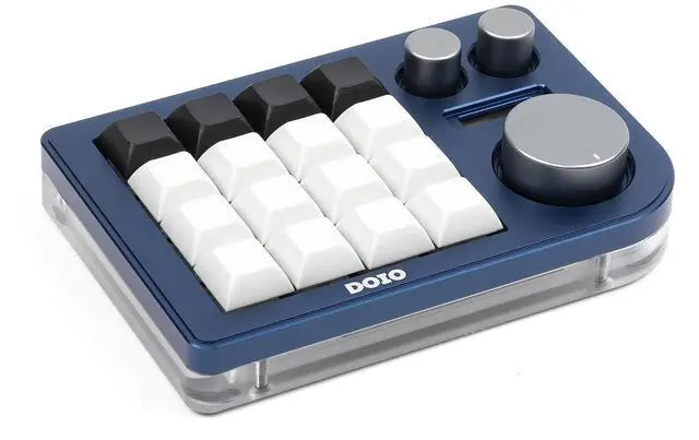 Alt view image 4 of 6 - Megalodon Triple Knob Macro Pad Programmable Designer Mini Keyboard 16 Keys (Navy)