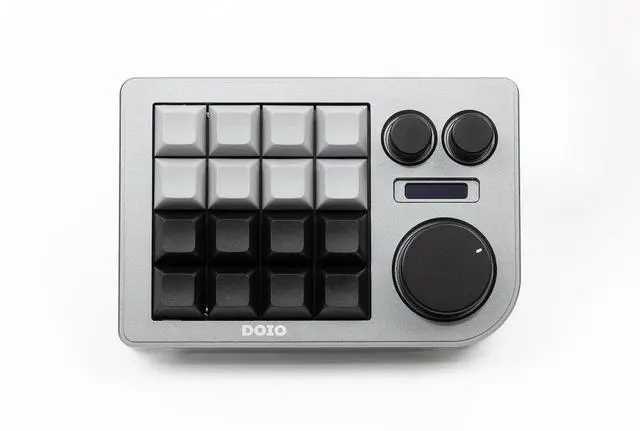 Alt view image 2 of 6 - Megalodon Triple Knob Macro Pad Programmable Designer Mini Keyboard 16 Keys (Grey)