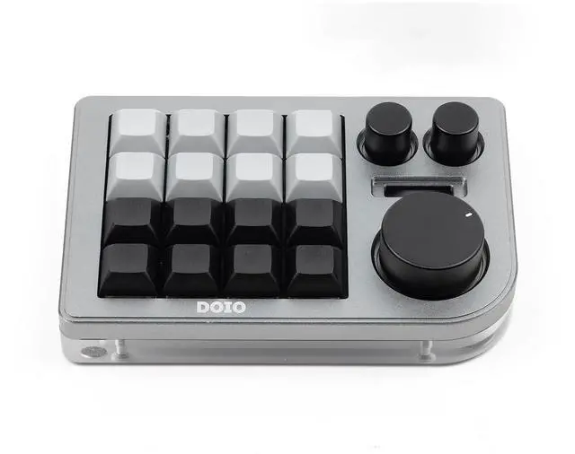 Alt view image 3 of 6 - Megalodon Triple Knob Macro Pad Programmable Designer Mini Keyboard 16 Keys (Grey)