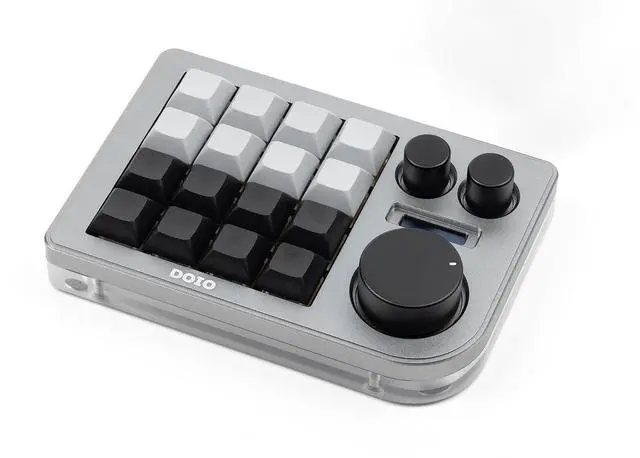 Alt view image 4 of 6 - Megalodon Triple Knob Macro Pad Programmable Designer Mini Keyboard 16 Keys (Grey)
